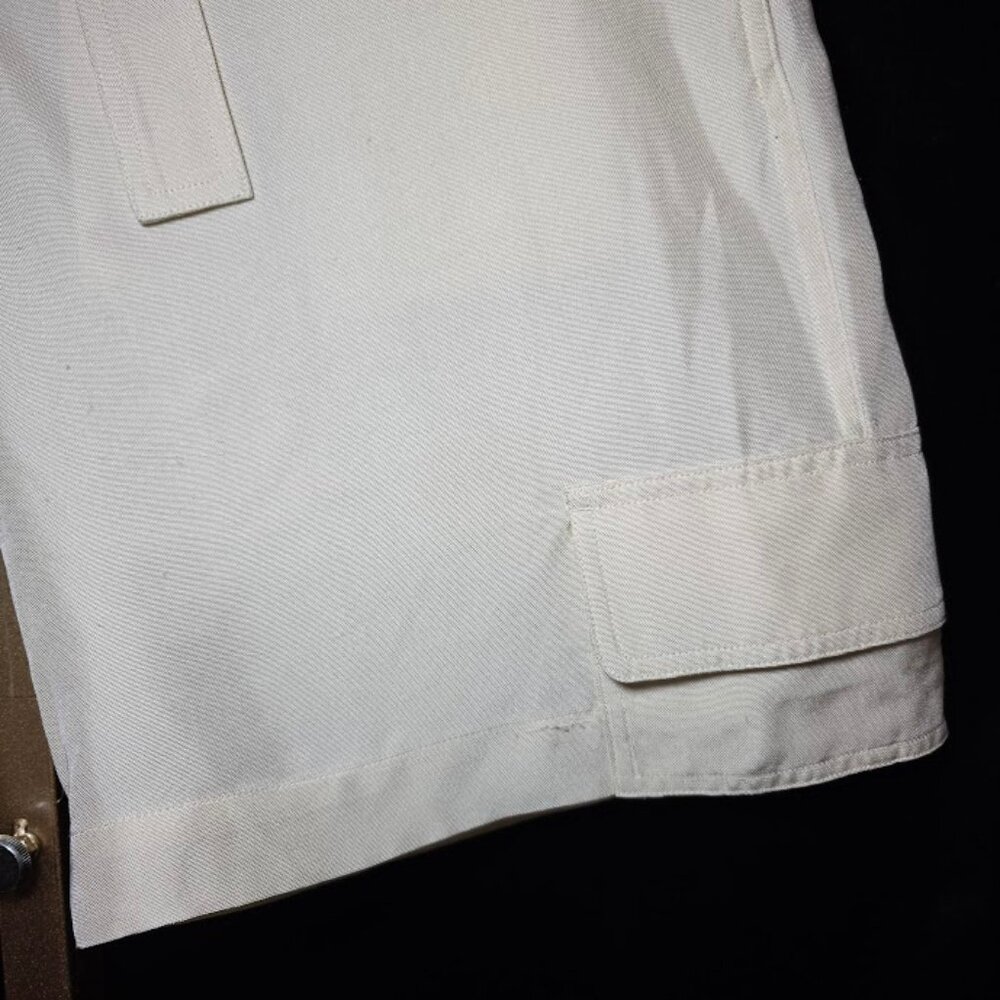 NWT Helmut Lang Duppioni Cargo Silk Bermuda Short in Ivory 6 - Picture 7 of 16